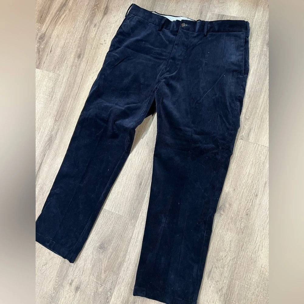 Men’s Polo Ralph Lauren Navy Corduroy 40x30 Classic Fit Finest Important Fabric
